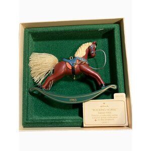 Vintage Hallmark 1983 Rocking Horse Ornament With Original Box
